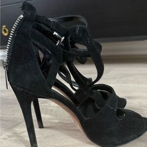 Chic Black Strappy High Heels